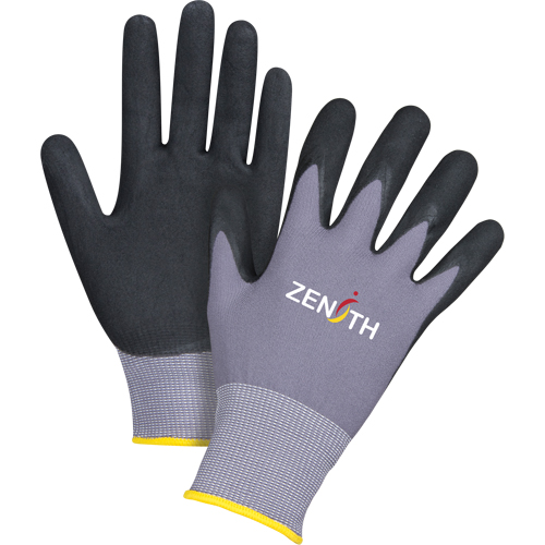 Gants ZX-1 de premi&egrave;re qualit&eacute; compatibles avec les &eacute;crans tactiles, 11/2T-Grand, R&ecirc;vetement Nitrile/Mousse de nitrile, Calibre 15, Enveloppe en Nylon Nia-Chem Ltd.