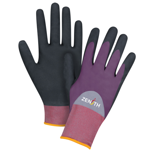 Gants enduits de premi&egrave;re qualit&eacute; ZX-2, 7/Petit, R&ecirc;vetement Nitrile/Mousse de nitrile, Calibre 18, Enveloppe en Nylon Nia-Chem Ltd.