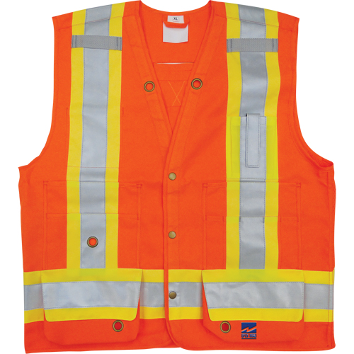 Surveyor Safety Vest, High Visibility Orange, Small, Polyester Nia-Chem Ltd.