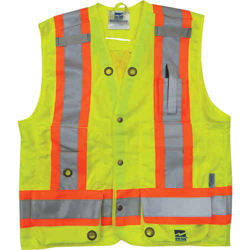 Surveyor Safety Vest, High Visibility Lime-Yellow, Small, Polyester Nia-Chem Ltd.