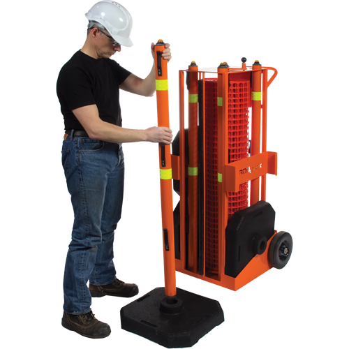 Zone de s&eacute;curit&eacute; portative , 100' lo, Acier, Orange Nia-Chem Ltd.