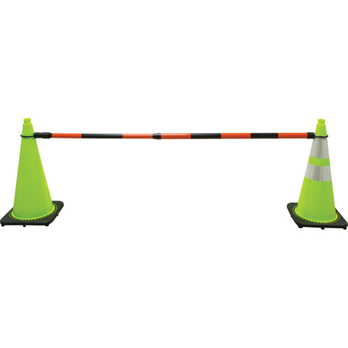Barre pour c&ocirc;ne de circulation r&eacute;tractable, Longueur d&eacute;ploy&eacute;e de 7' 5'', Noir/Orange Nia-Chem Ltd.