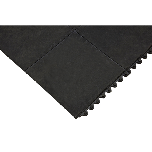 Tapis antifatigue, Lisse, 3' x 3' x 1/2", Noir, Caoutchouc naturel Nia-Chem Ltd.