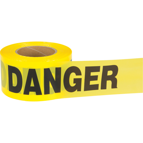 "Danger" Barricade Tape, Bilingual, 3" W x 1000' L, 1.5 mils, Black on Yellow Nia-Chem Ltd.