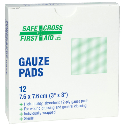 Gaze, Tampon, 3" lo x 3" la, St&eacute;rile, Dispositif m&eacute;dical Classe 1 Nia-Chem Ltd.