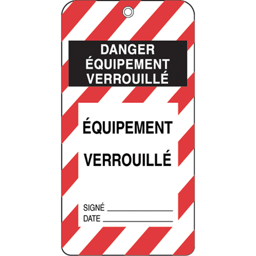 &eacute;tiquettes de verrouillage, Plastique, 3" la x 5-3/4" h, Français Nia-Chem Ltd.