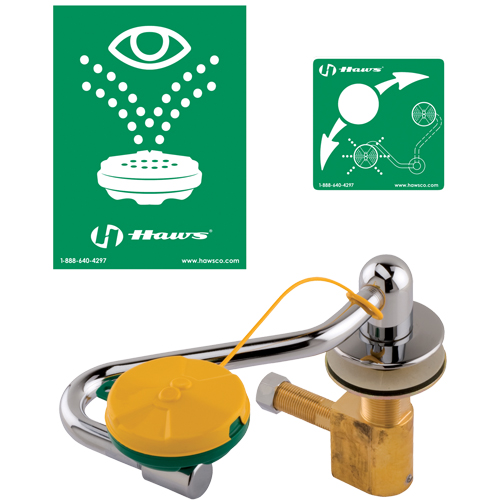 Poste de douche oculaire/faciale, Installation Montage sur &eacute;vier Nia-Chem Ltd.
