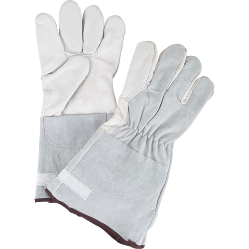 Gants de travail doubl&eacute;s pour l'hiver &agrave; dext&eacute;rit&eacute; ultime, Grand, Paume en Cuir fleur de ch&egrave;vre, Doublure en Molleton Nia-Chem Ltd.