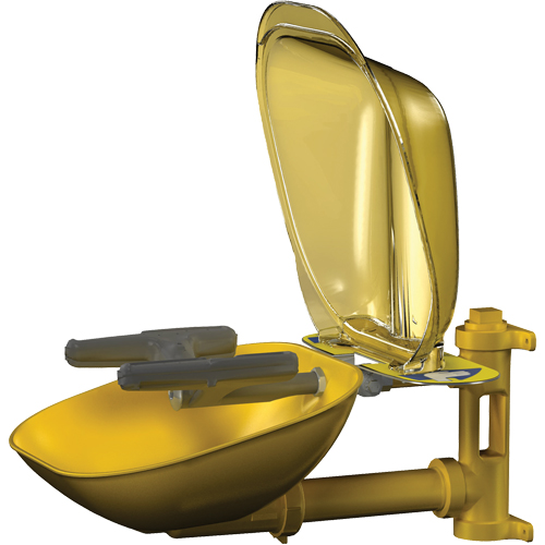 Postes de douche oculaire/faciale Halo, Installation Montage mural, Bol Plastique Nia-Chem Ltd.