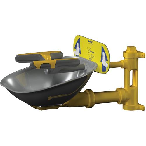 Postes de douche oculaire/faciale Halo, Installation Montage mural, Bol Acier inoxydable Nia-Chem Ltd.