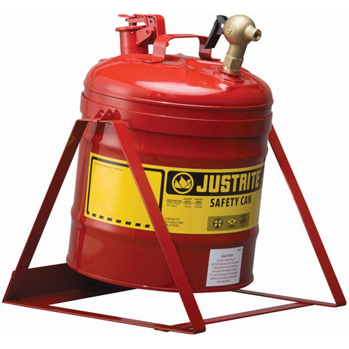 Bidon avec robinet s&eacute;curitaires pour laboratoires, Type I, Acier, 5 gal. US, Rouge, Homologu&eacute; FM Nia-Chem Ltd.