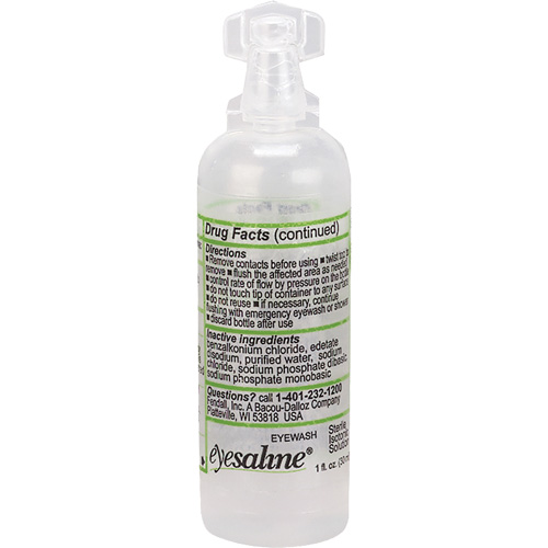 Saline Eyewash Bottles, Full Bottle, 1 oz. Nia-Chem Ltd.