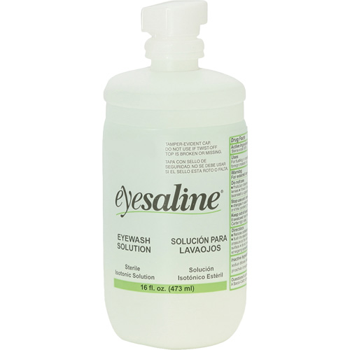 Saline Eyewash Bottles, Full Bottle, 16 oz. Nia-Chem Ltd.