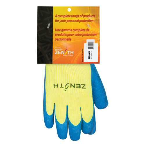 Gants haute visibilit&eacute; doubl&eacute;s d'acrylique de caoutchouc naturel, 10, R&ecirc;vetement Latex de caoutchouc, Calibre 7, Enveloppe en Acrylique Nia-Chem Ltd.