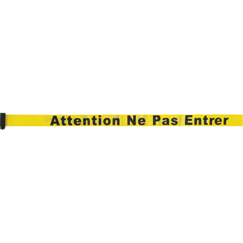 Tape Cassette for Build-Your-Own Crowd Control Barriers, Attention ne pas entrer, 7', Yellow Tape Nia-Chem Ltd.
