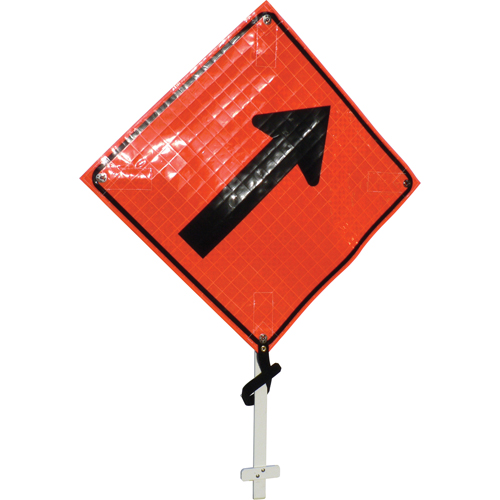 Enseigne sur poteau fl&egrave;che oblique vers la droite, 24" x 24", Vinyle, Pictogramme Nia-Chem Ltd.