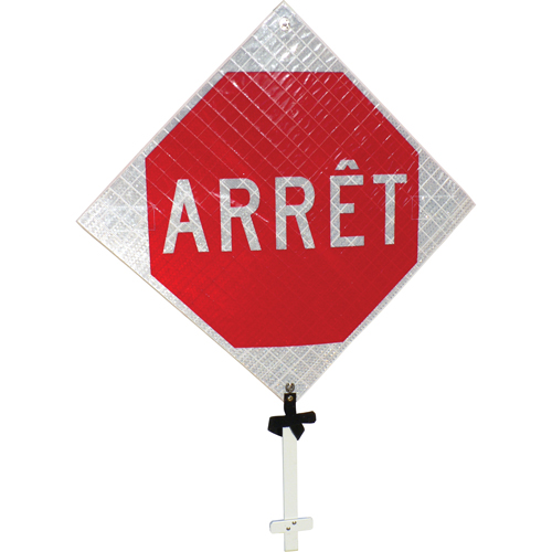 Enseigne sur poteau  Arr&ecirc;t , 24" x 24", Aluminium, Français Nia-Chem Ltd.