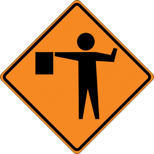 Panneau de construction enroulable - Tilt-Adjust signaleur, 36" x 36", Vinyle, Pictogramme Nia-Chem Ltd.