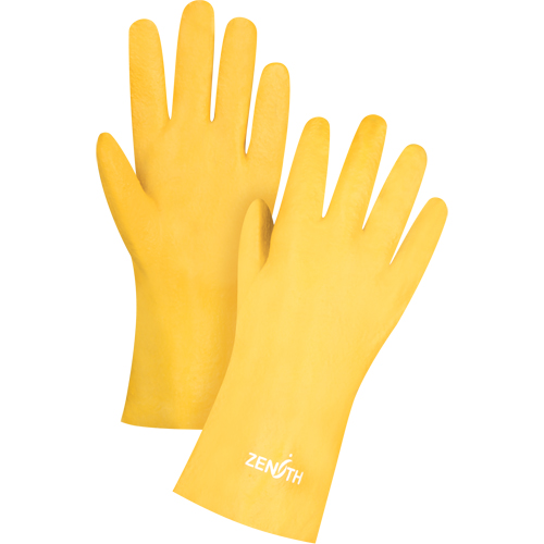 Gants &agrave; fini rugueux et r&eacute;sistants aux produits chimiques, Taille 9, 12" lo, PVC, Doublure en Interlock, 47-mil Nia-Chem Ltd.