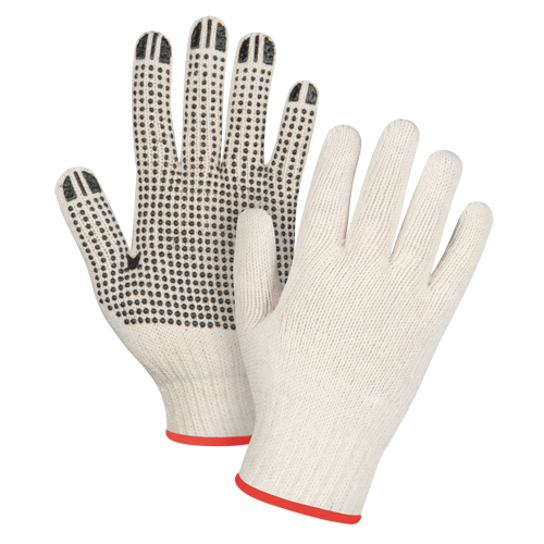 Gants l&eacute;gers tricot&eacute;s &agrave; pois, Poly/coton, Un c&ocirc;t&eacute;, Calibre 7, Petit Nia-Chem Ltd.