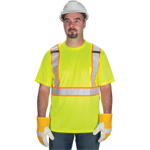 CSA Compliant T-Shirt, Polyester, Large, High Visibility Lime-Yellow Nia-Chem Ltd.