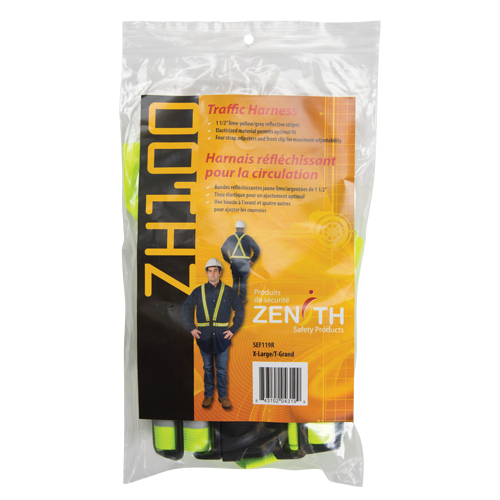 Standard-Duty Safety Harness, High Visibility Lime-Yellow, Silver Reflective Colour, X-Large Nia-Chem Ltd.