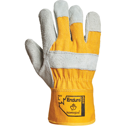 Gants d'ajusteur Endura, Grand, Paume en Cuir refendu, Doublure en Coton Nia-Chem Ltd.
