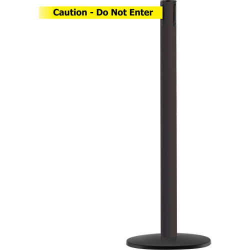 Montant pour syst&egrave;me Advance TensaBarrier, Acier, 36" h, Ruban Noir/Jaune, Longueur du ruban 7,5' Nia-Chem Ltd.