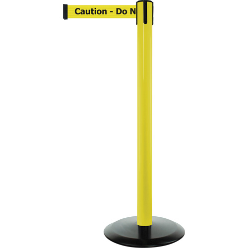 Montant pour syst&egrave;me Advance TensaBarrier, Acier, 36" h, Ruban Noir/Jaune, Longueur du ruban 7,5' Nia-Chem Ltd.
