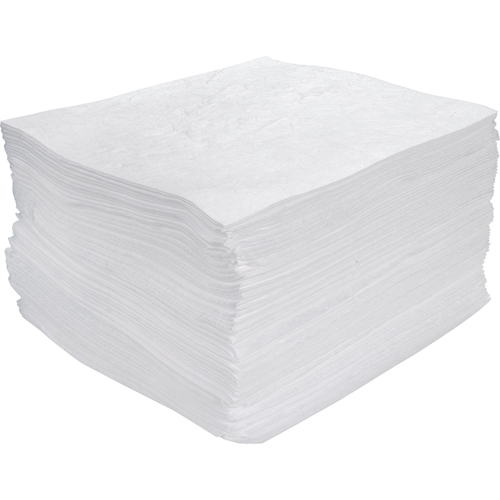 Feuilles absorbantes souffl&eacute;es de premi&egrave;re qualit&eacute;, Huile seulement, 15" x 17", 30 gal. d'absorption Nia-Chem Ltd.