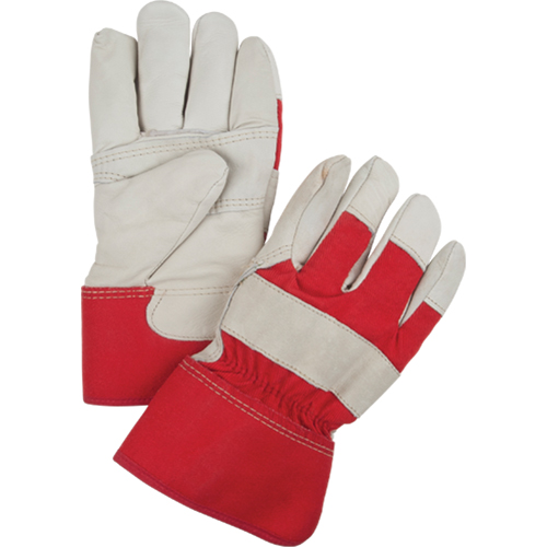 Gants d'ajusteur rouge & blanc doubl&eacute;s pour l'hiver, Grand, Paume en Cuir fleur de vache, Doublure en Boa Nia-Chem Ltd.
