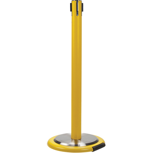 Poteau r&eacute;cepteur pour barri&egrave;res sur pieds pour le contr&ocirc;le des foules avec roues, Hauteur de 35", Jaune Nia-Chem Ltd.