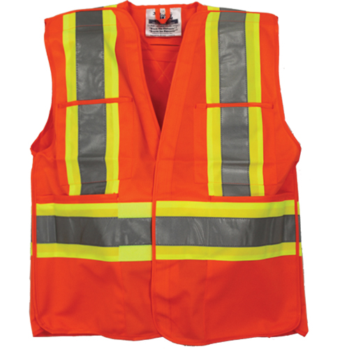 Tear Away Safety Vest, High Visibility Orange, 4X-Large/5X-Large, Polyester Nia-Chem Ltd.
