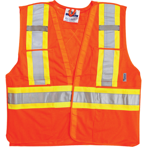Vestes de s&eacute;curit&eacute; pour la circulation, Orange haute visibilit&eacute;, Moyen/Petit, Polyester Nia-Chem Ltd.