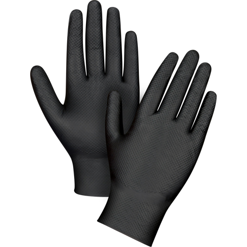 Heavyweight Tactile Grip Examination Gloves, Small, Nitrile, 8-mil, Powder-Free, Black Nia-Chem Ltd.