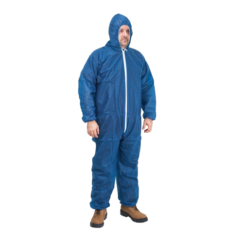 Hooded Coveralls, Medium, Blue, Polypropylene Nia-Chem Ltd.