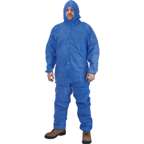 Hooded Coveralls, 4X-Large, Blue, SMS Nia-Chem Ltd.