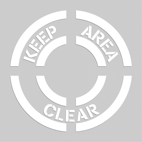 Pochoirs de marquage du sol - Keep Area Clear, Pictogramme, 20" x 20" Nia-Chem Ltd.