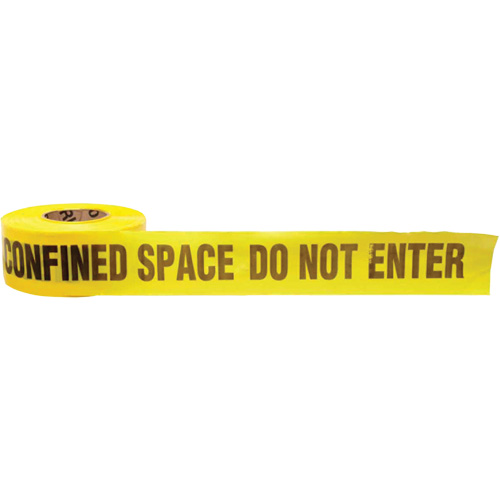 Ruban pour barricade, Anglais, 3" la x 1000' lo, 3 mils, Noir sur jaune Nia-Chem Ltd.
