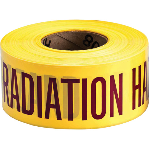 Ruban pour barricade, Anglais, 3" la x 1000' lo, 3 mils, Magenta/jaune Nia-Chem Ltd.
