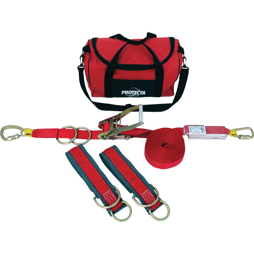 PRO-Line Temporary Horizontal Lifeline System, 60', Web, Swivel Nia-Chem Ltd.
