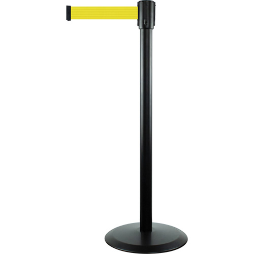Montant pour barri&egrave;re Slimline TensaBarrier, Acier, 38" h, Ruban Jaune, Longueur du ruban 7,5' Nia-Chem Ltd.