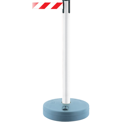Montant ext&eacute;rieur pour barri&egrave;re TensaBarrier, Plastique, 37" h, Ruban Noir/Jaune, Longueur du ruban 7,5' Nia-Chem Ltd.