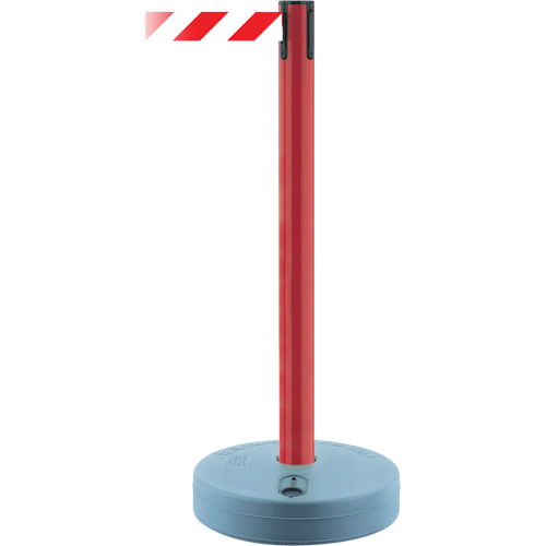 Montant ext&eacute;rieur pour barri&egrave;re TensaBarrier, Plastique, 37" h, Ruban Blanc/Rouge, Longueur du ruban 13' Nia-Chem Ltd.
