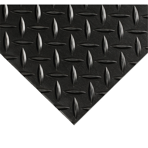 Diamond-Plate Switchboard Matting No.701, 2' W x 20' L, 1/4" Thickness, Black, PVC Nia-Chem Ltd.