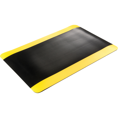 Tapis tr&egrave;s robuste pour panneau de contr&ocirc;le No 720, Ondul&eacute;, 3' x 10' x 5/8", Noir/Jaune, PVC Nia-Chem Ltd.