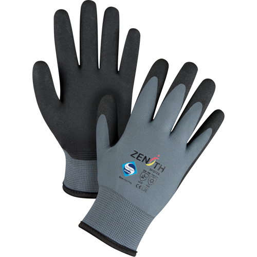 Gants enduits de premi&egrave;re qualit&eacute; ZX-30°, 11/2T-Grand, R&ecirc;vetement PVC, Calibre 15, Enveloppe en Nylon Nia-Chem Ltd.