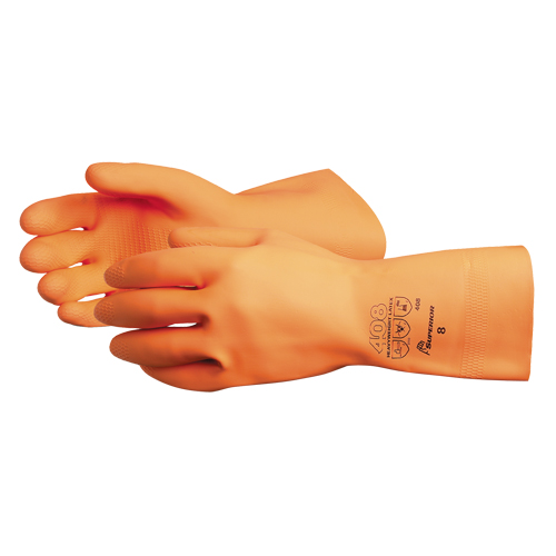 408 Heavyweight Gloves, Size Small/7, 13" L, Latex, Flock-Lined Inner Lining, 30-mil Nia-Chem Ltd.