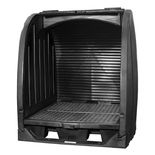 Spill Containment Sheds With Drain, 65" L x 58" W x 69" H, 6000 lbs. Load Capacity Nia-Chem Ltd.