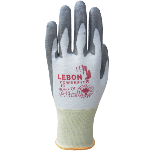 Gants r&eacute;sistants &agrave; la coupe PowerFit Lebon, Taille Grand/9, Calibre 13, Rev&ecirc;tement Polyur&eacute;thane, Enveloppe en Poly&eacute;thyl&egrave;ne, ASTM ANSI niveau A2/EN 388 niveau B Nia-Chem Ltd.